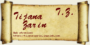 Tijana Zarin vizit kartica